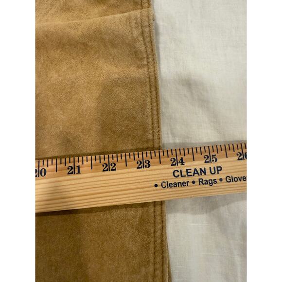New York & Company Full Zip Trucker Moto Jacket Leather Tan Women\'s Size Large